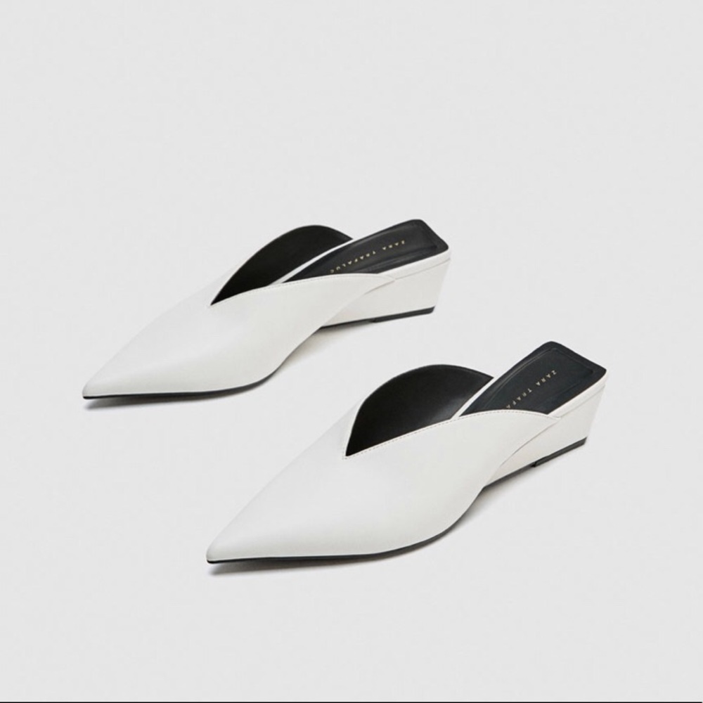 Zara SS18 Wedge Mules White